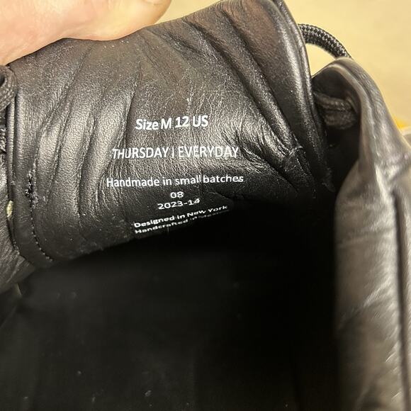 Thursday Premier Everyday Shoes Men's 12 Black White Leather Low Top Sneakers - Picture 14 of 14